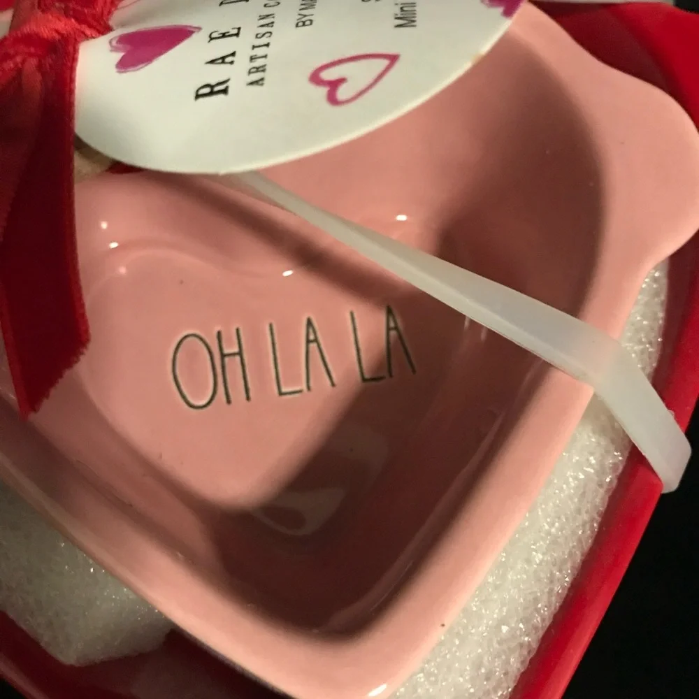 New RAE DUNN Set of Mini Heart Bakers w/ Spoon